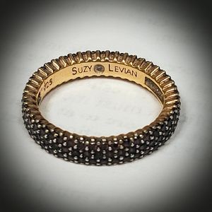 Suzy Levian Rose Sterling Silver Micro-pave band